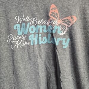 Gray Graphic Women's Tee with Butterfly Design